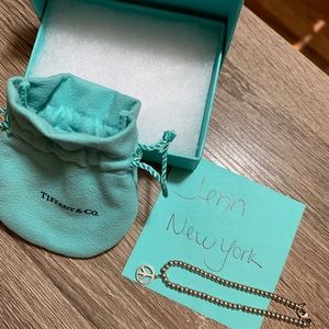 Tiffany & Co. retired sterling silver peace sign, silver bead bracelet